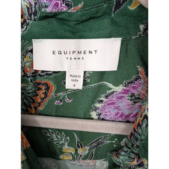 Equipment Femme Button Up Blouse women's‎ 4 green floral career - Picture 3 of 6